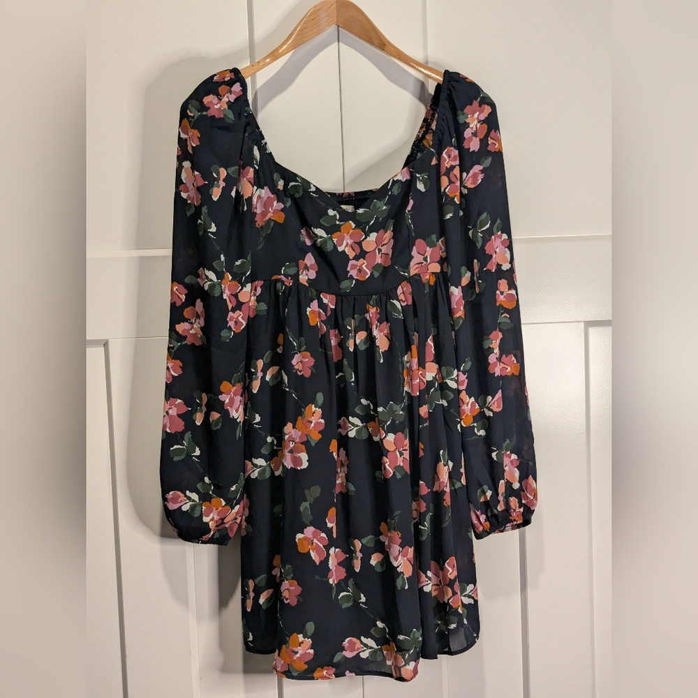 Abercrombie & Fitch Long Sleeve Floral Mini Dress Size Small/Tall